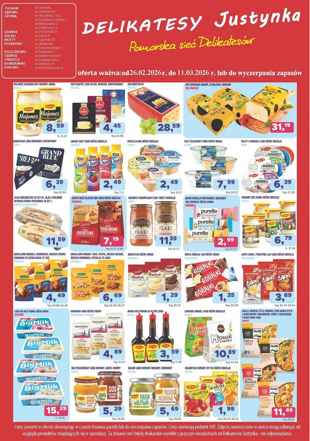 Gazetka promocyjna Delikatesy Justynka  ważna od 26.02.2026 - Strona 1.