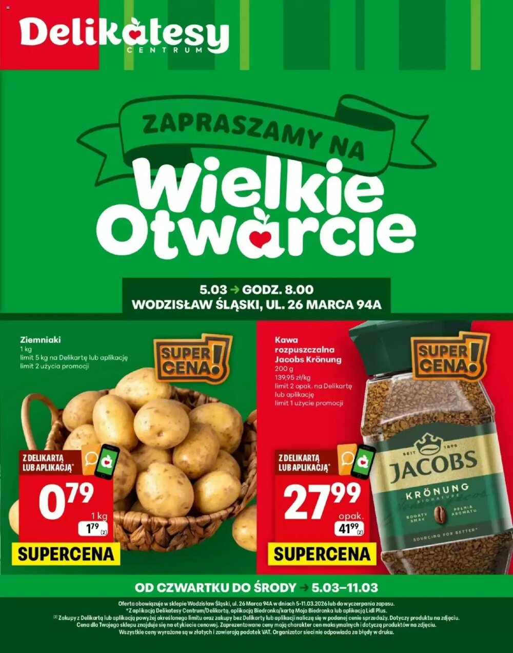 Gazetka promocyjna Delikatesy Centrum  ważna od 05.03.2026 - Strona 1.