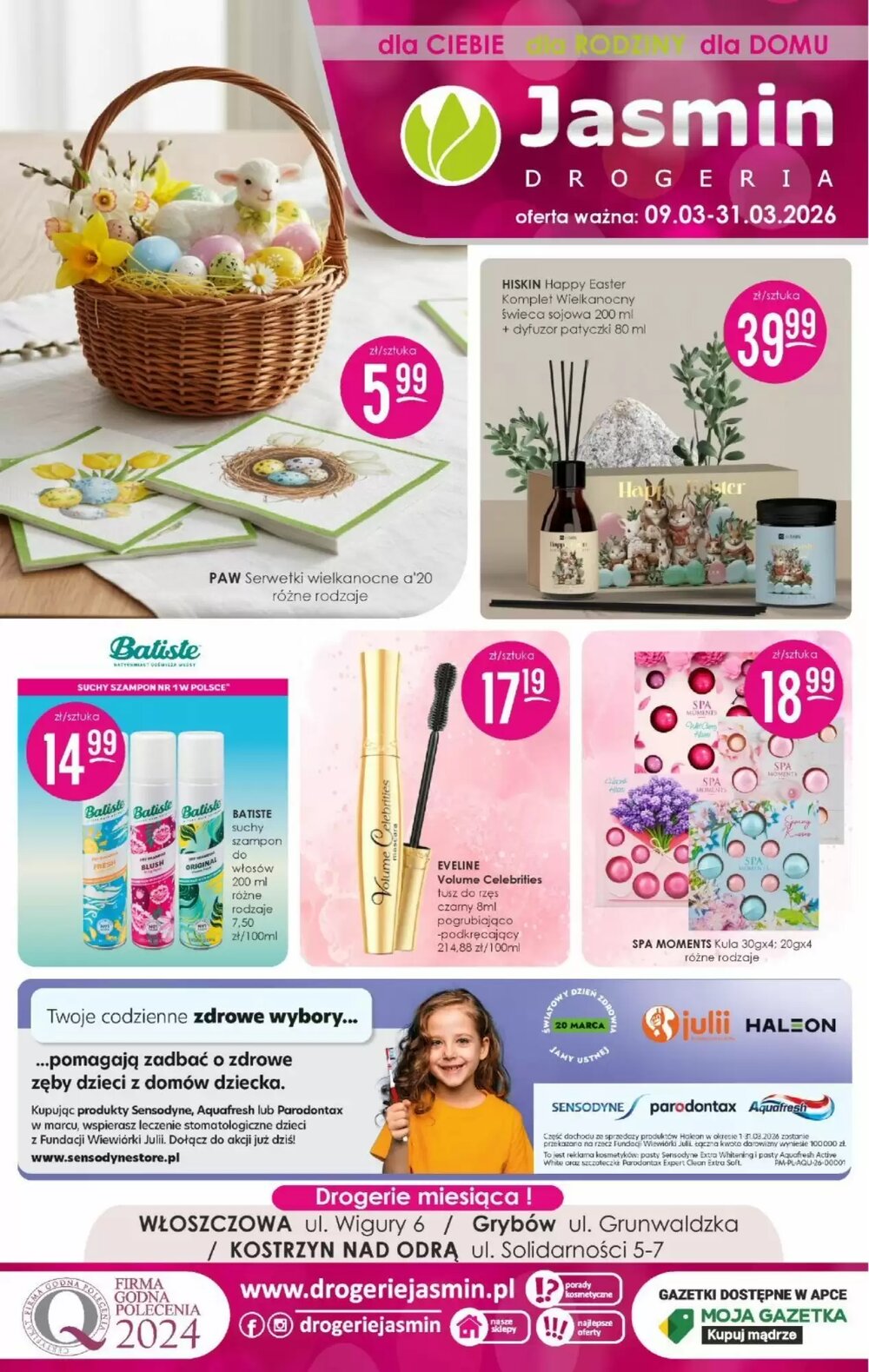 Gazetka promocyjna Jaśmin  ważna od 09.03.2026 - Strona 1.