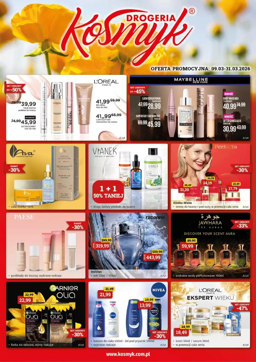 Gazetka promocyjna Drogeria Kosmyk  ważna od 09.03.2026 - Strona 1.
