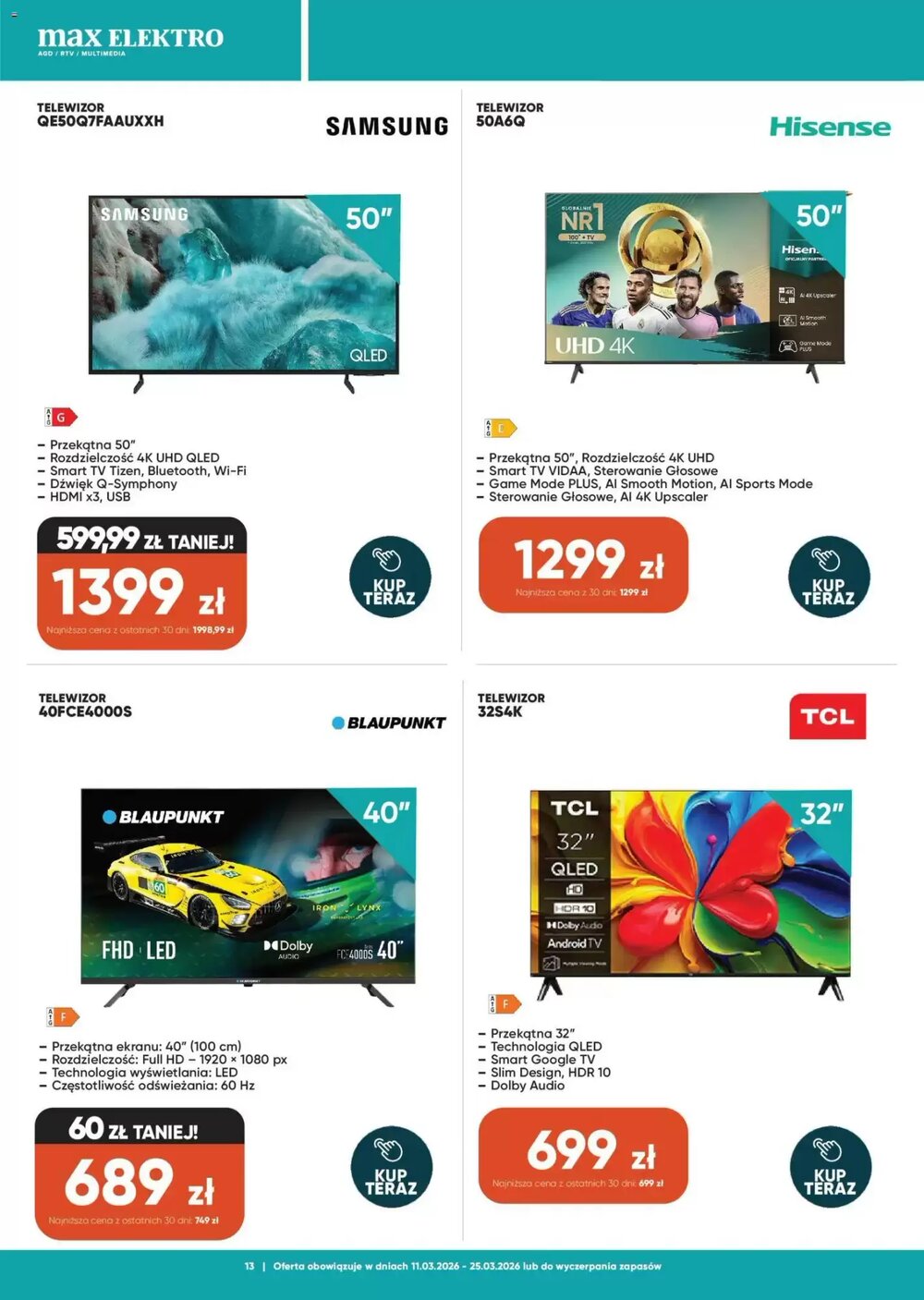 Gazetka promocyjna Max Elektro  ważna od 11.03.2026 - Strona 13.