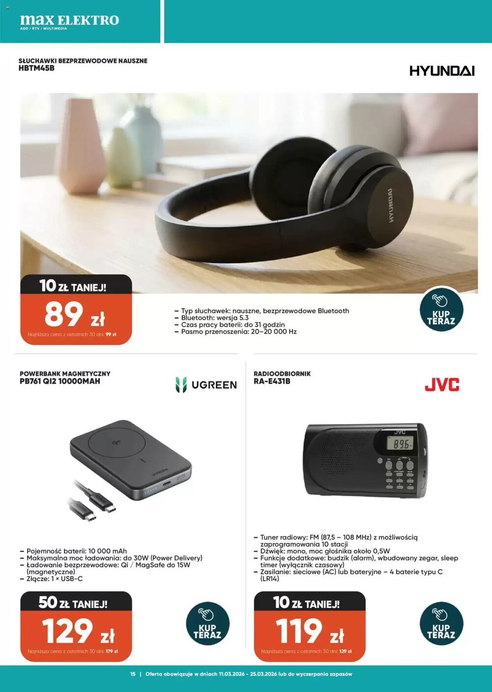 Gazetka promocyjna Max Elektro  ważna od 11.03.2026 - Strona 15.