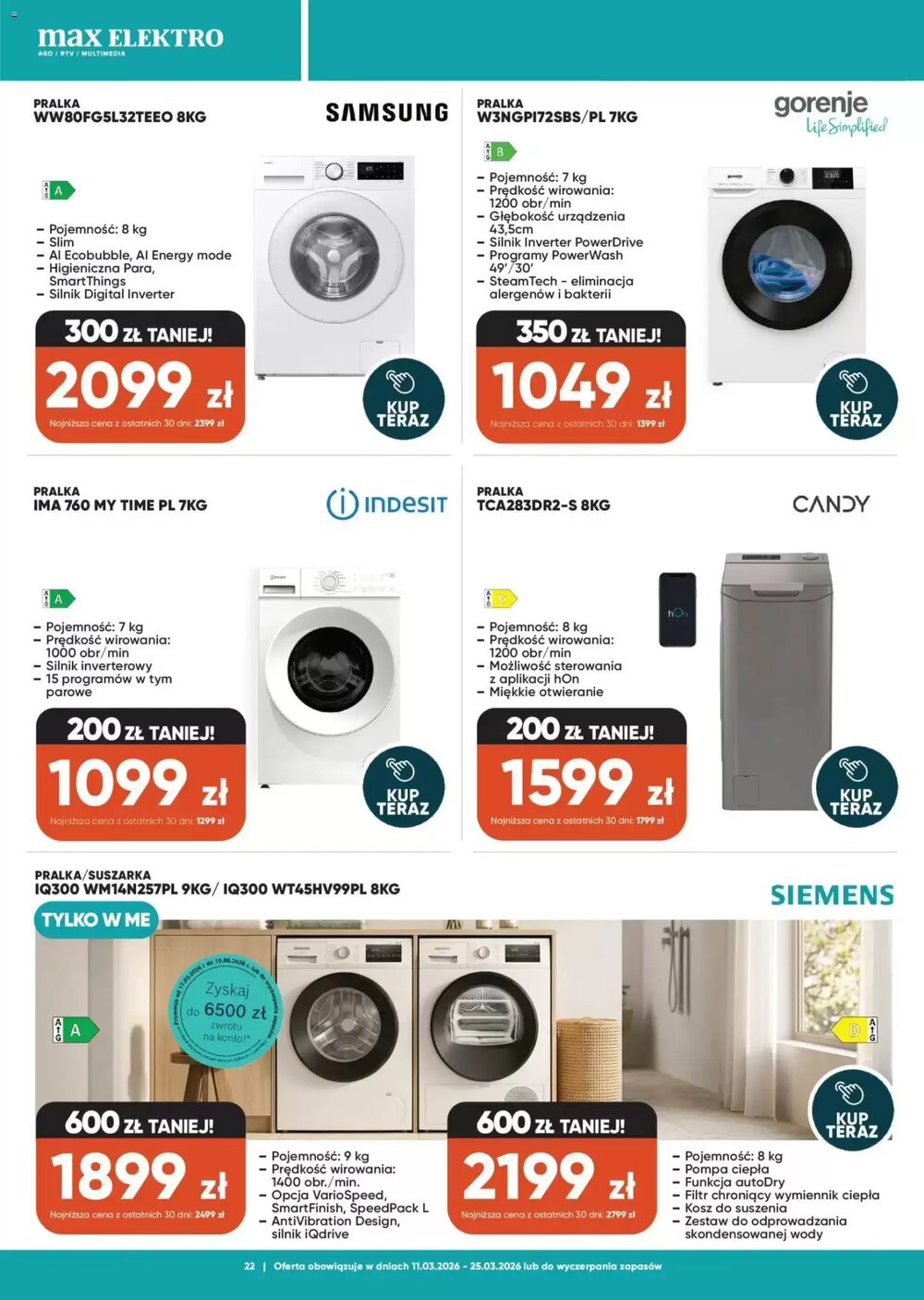 Gazetka promocyjna Max Elektro  ważna od 11.03.2026 - Strona 22.