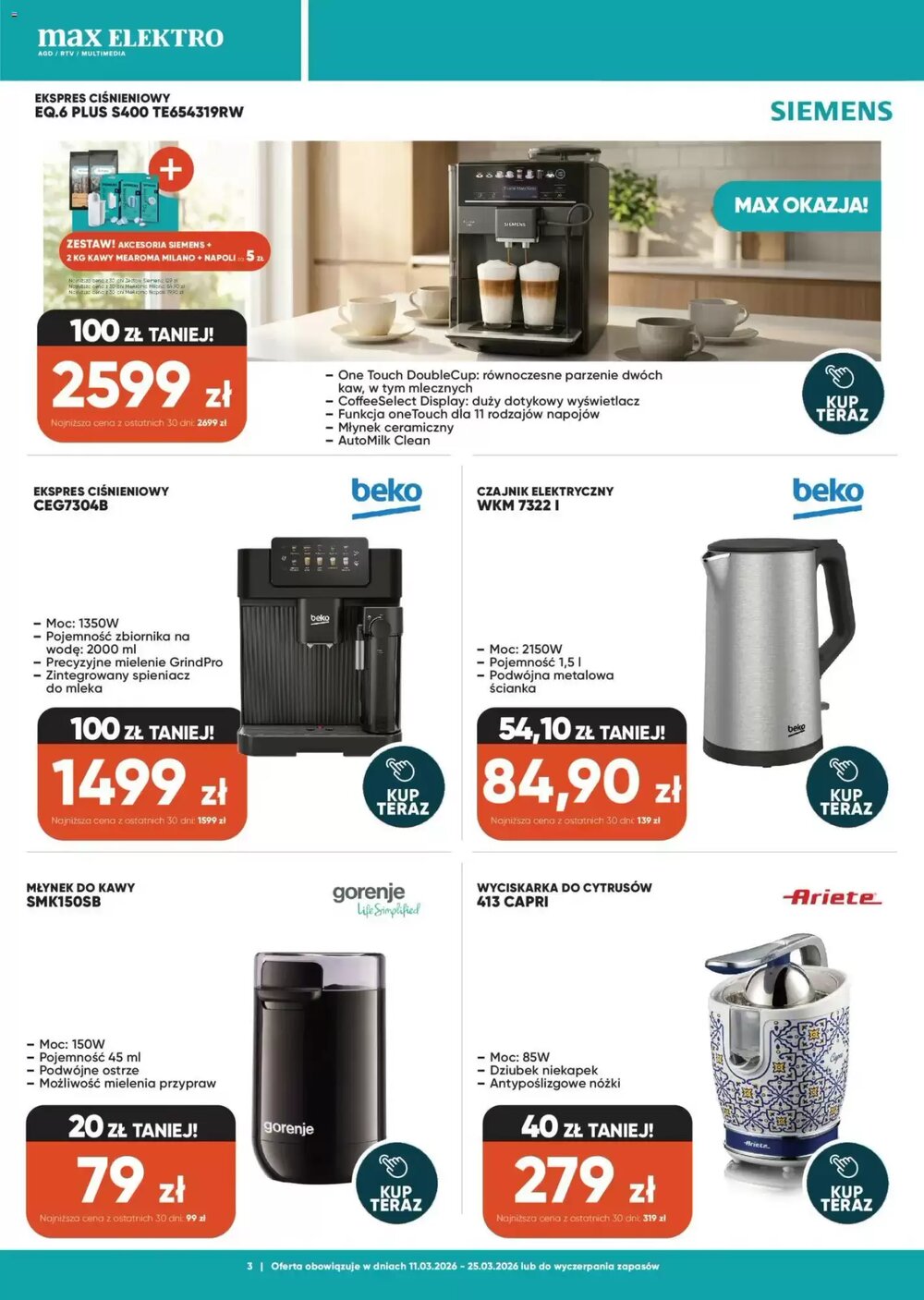 Gazetka promocyjna Max Elektro  ważna od 11.03.2026 - Strona 3.