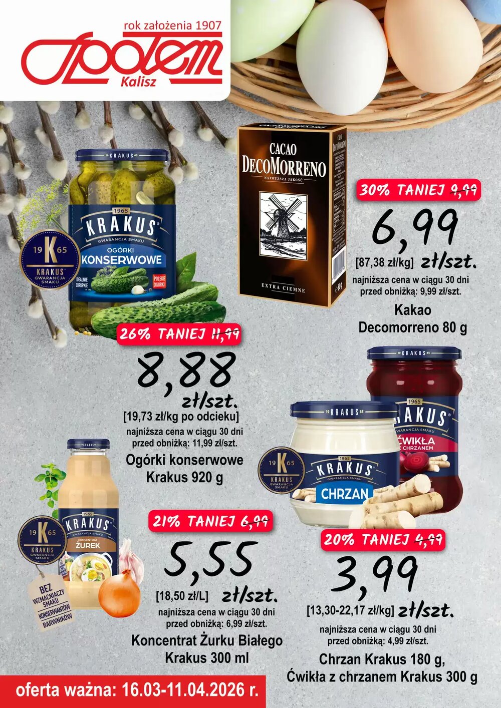 Gazetka promocyjna Społem  ważna od 16.03.2026 - Strona 1.