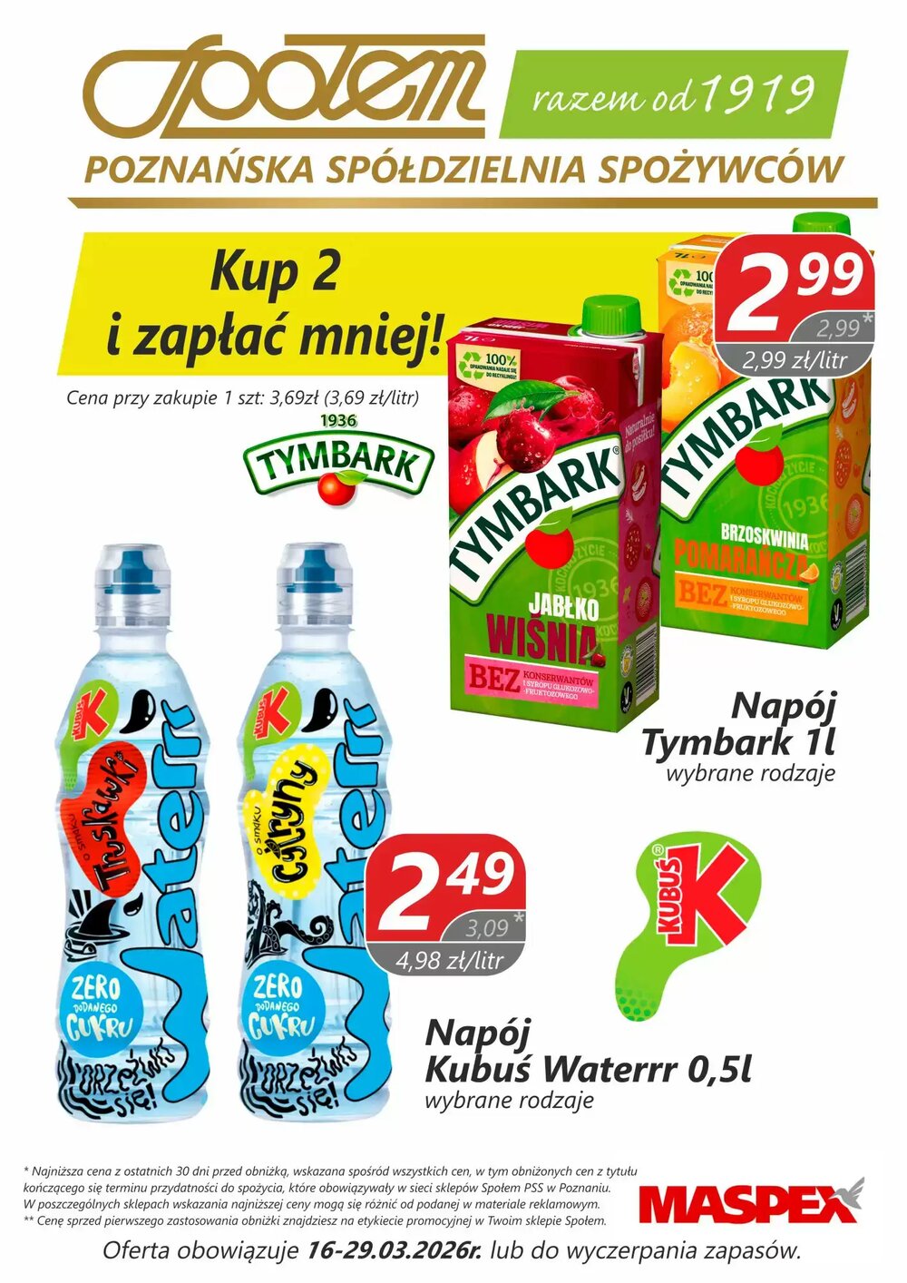 Gazetka promocyjna Społem  ważna od 16.03.2026 - Strona 1.