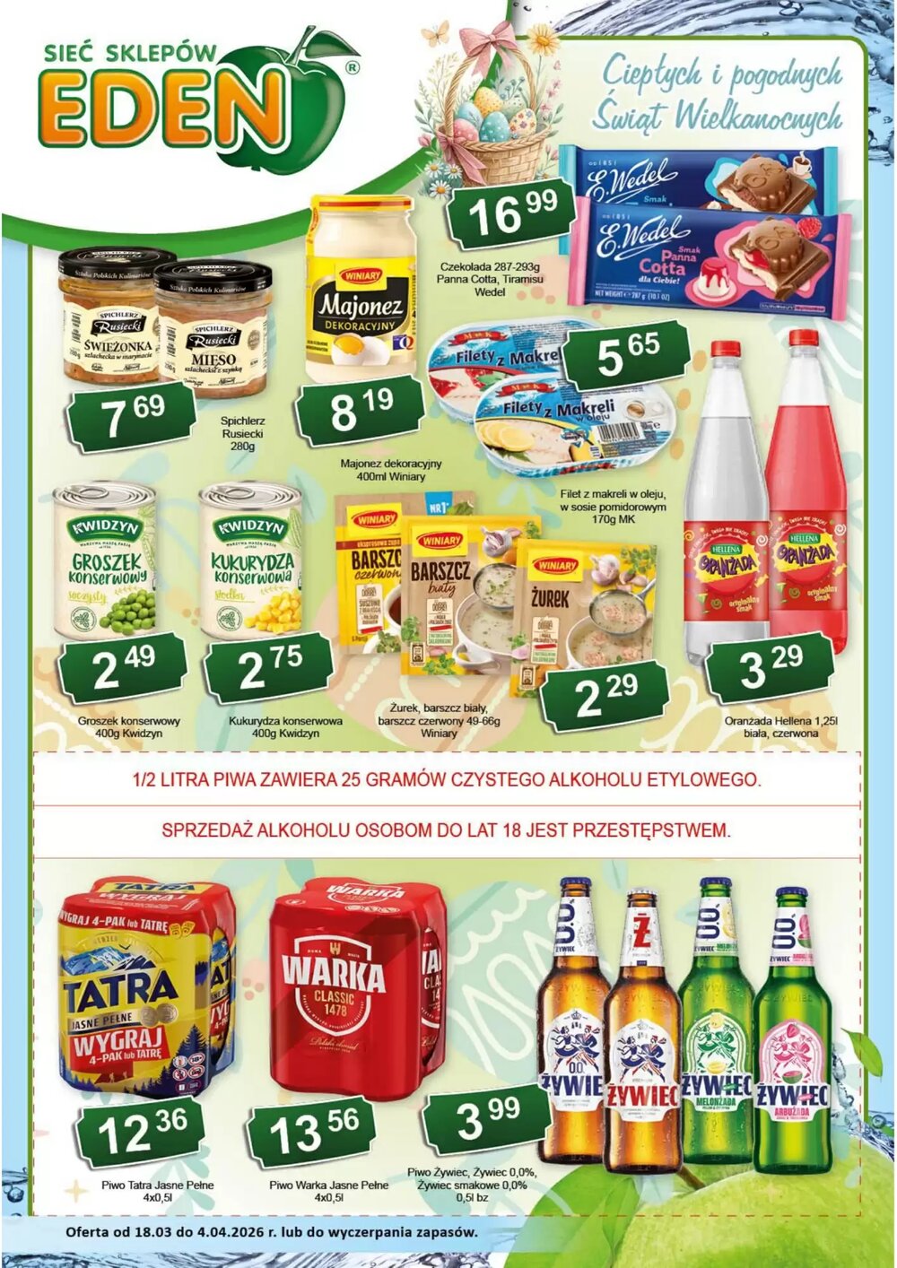 Gazetka promocyjna Eden  ważna od 18.03.2026 - Strona 1.