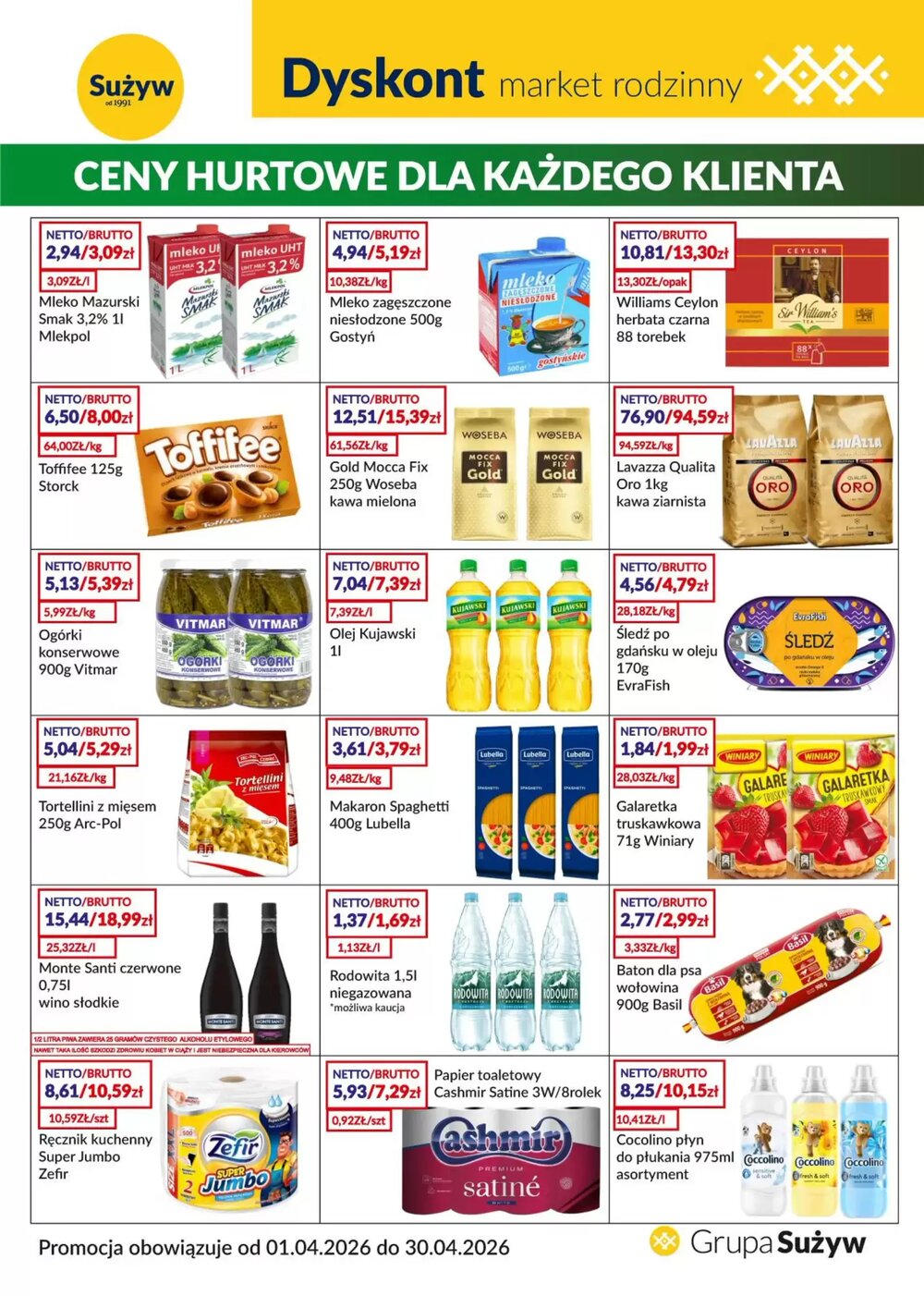 Gazetka promocyjna Sużyw  ważna od 01.04.2026 - Strona 1.
