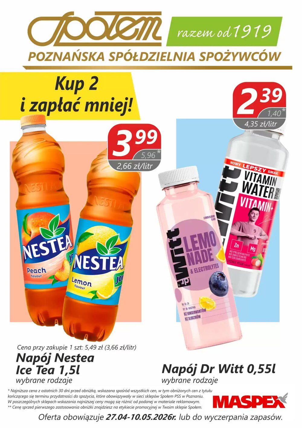 Gazetka promocyjna Społem  ważna od 27.04.2026 - Strona 1.