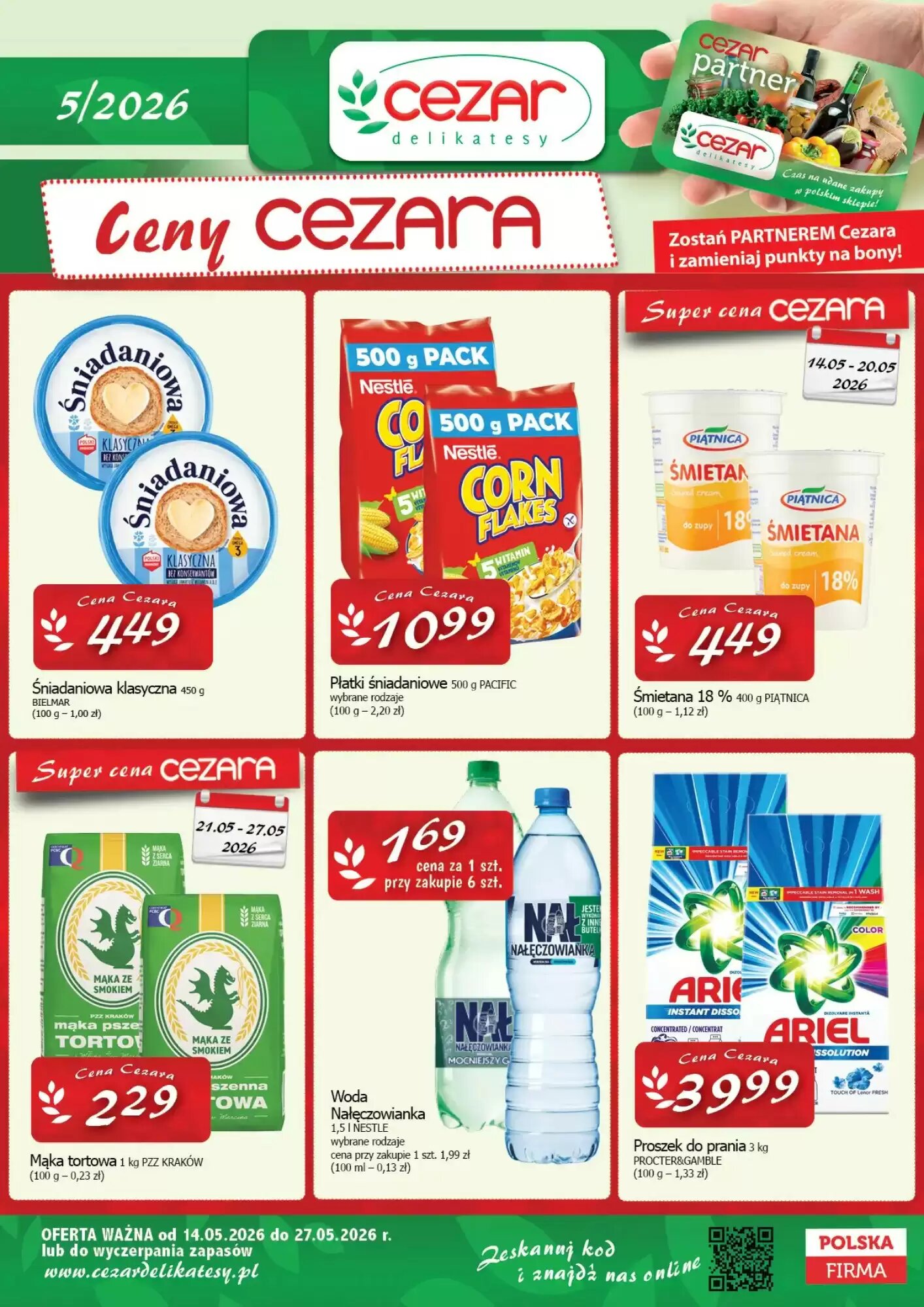 Gazetka promocyjna Cezar Delikatesy  ważna od 14.05.2026 - Strona 1.