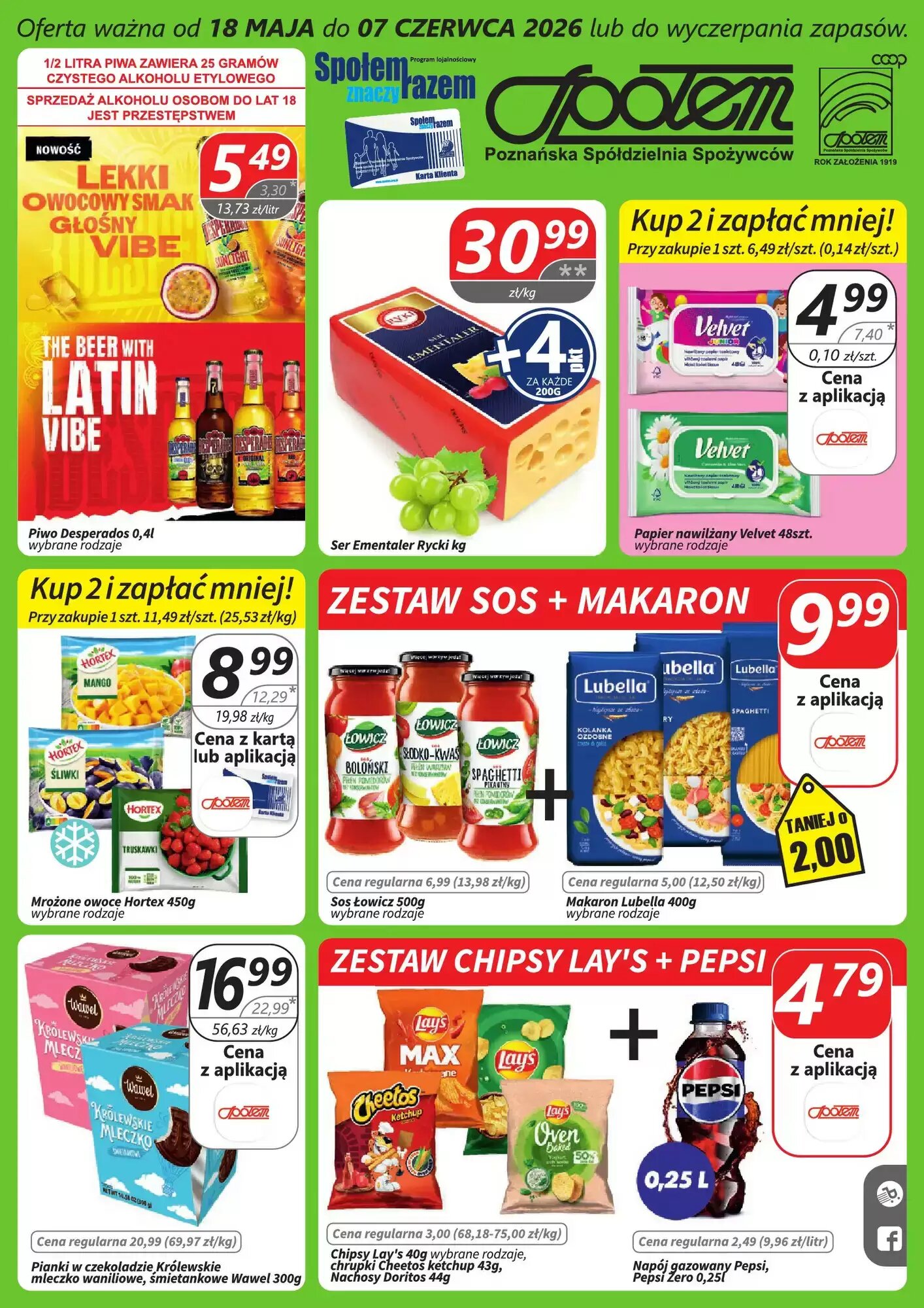 Gazetka promocyjna Społem  ważna od 18.05.2026 - Strona 1.
