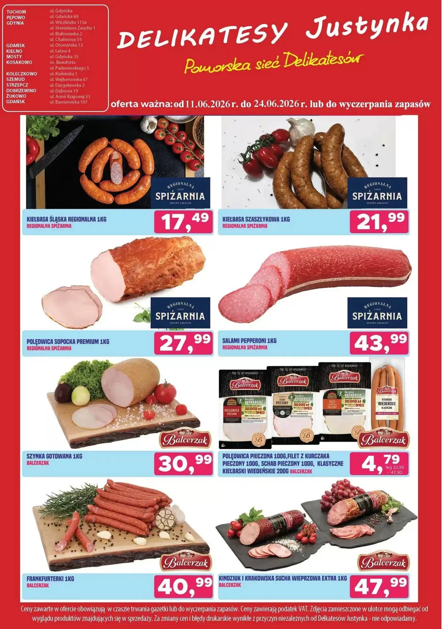 Gazetka promocyjna Delikatesy Justynka  ważna od 11.06.2026 - Strona 1.