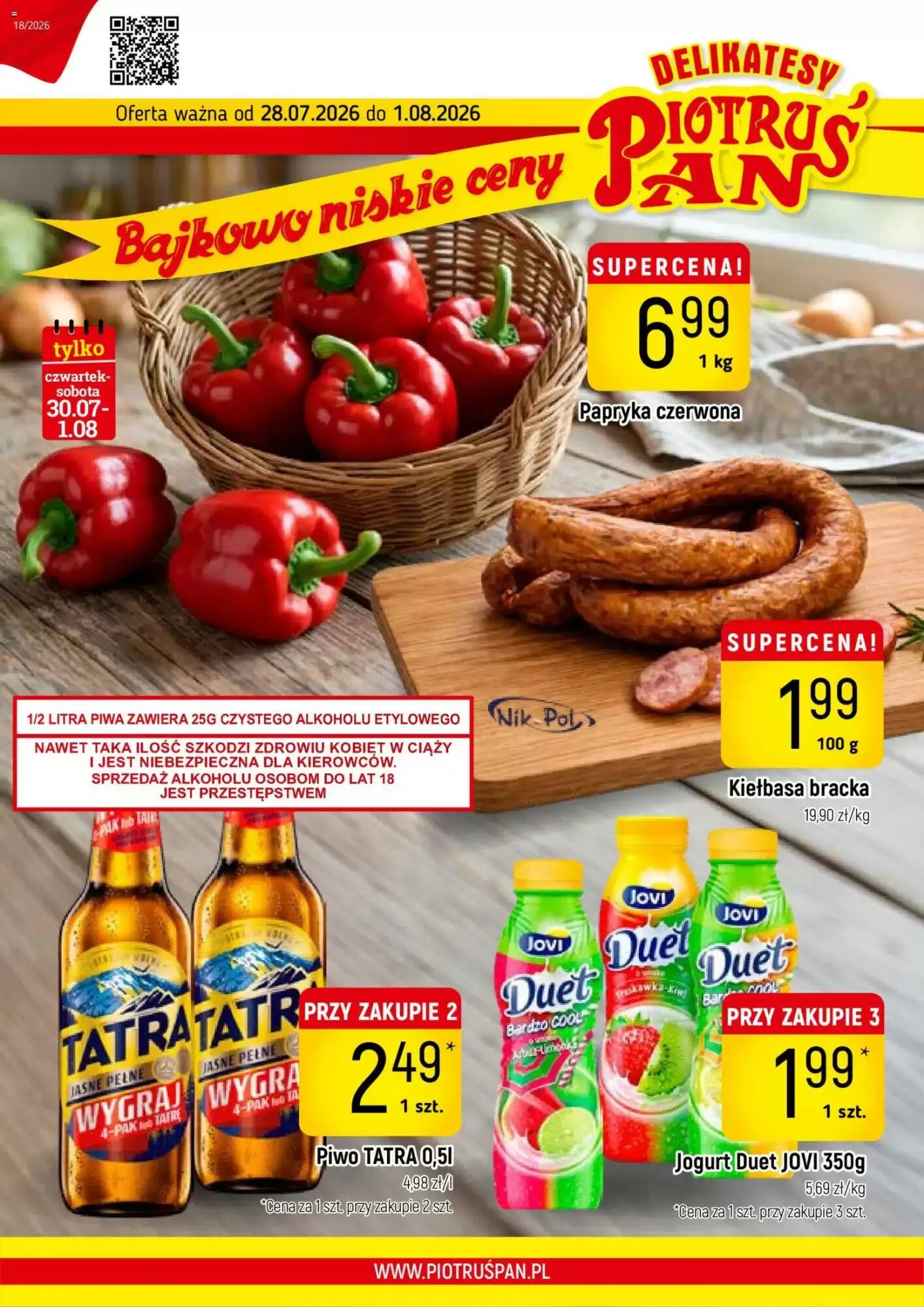 Gazetka promocyjna Delikatesy Piotruś Pan  ważna od 28.07.2026 - Strona 1.