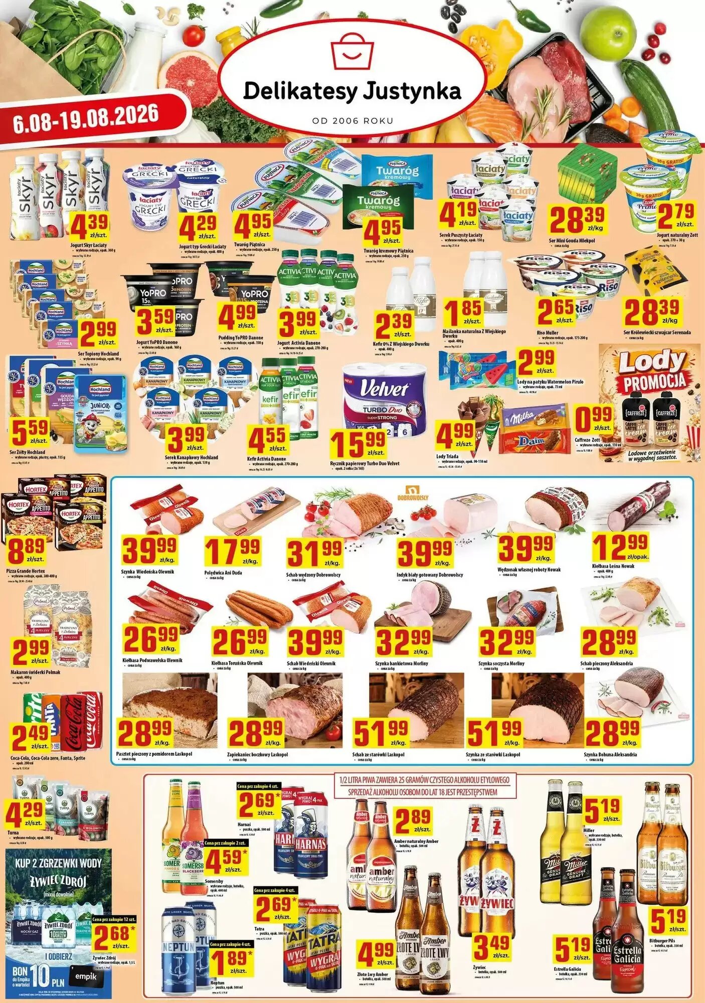 Gazetka promocyjna Delikatesy Justynka  ważna od 06.08.2026 - Strona 1.