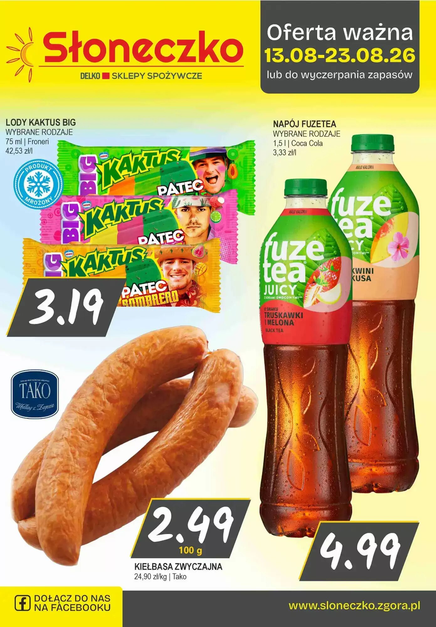 Gazetka promocyjna Słoneczko  ważna od 13.08.2026 - Strona 1.