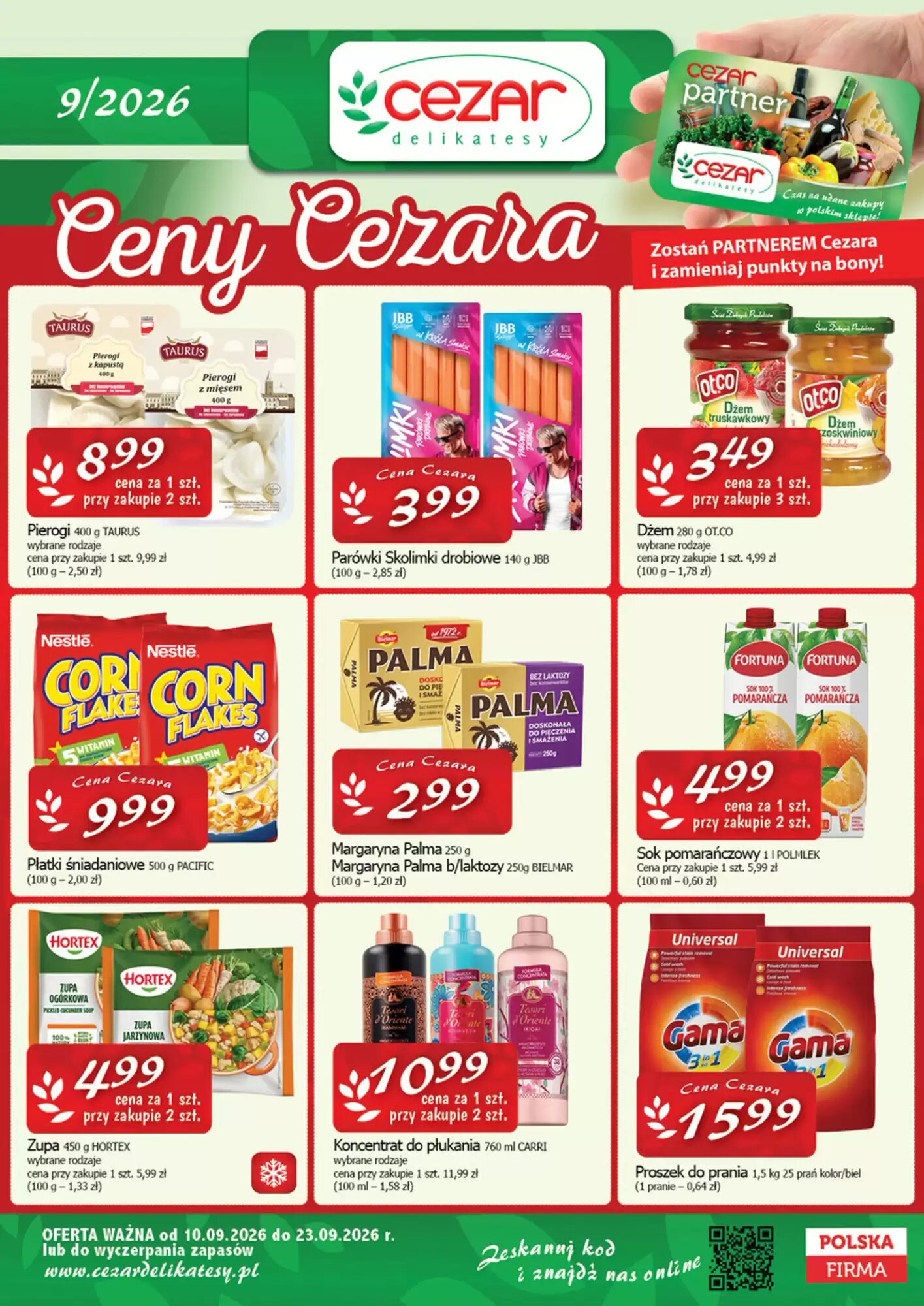 Gazetka promocyjna Cezar Delikatesy ważna od 10.09.2026 - Strona 1.