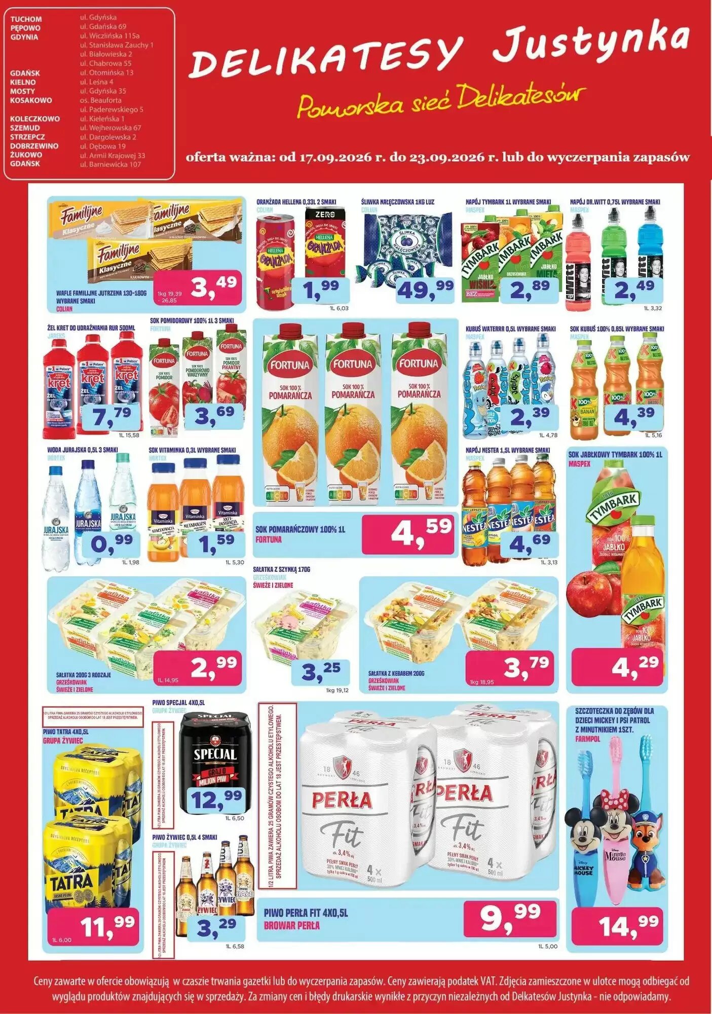 Gazetka promocyjna Delikatesy Justynka  ważna od 17.09.2026 - Strona 1.