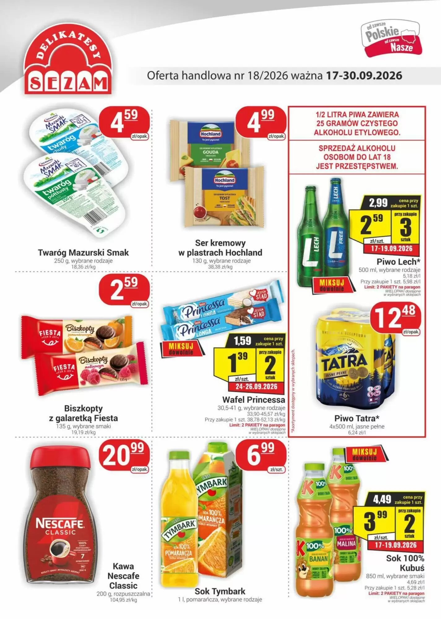 Gazetka promocyjna Delikatesy Sezam  ważna od 17.09.2026 - Strona 1.