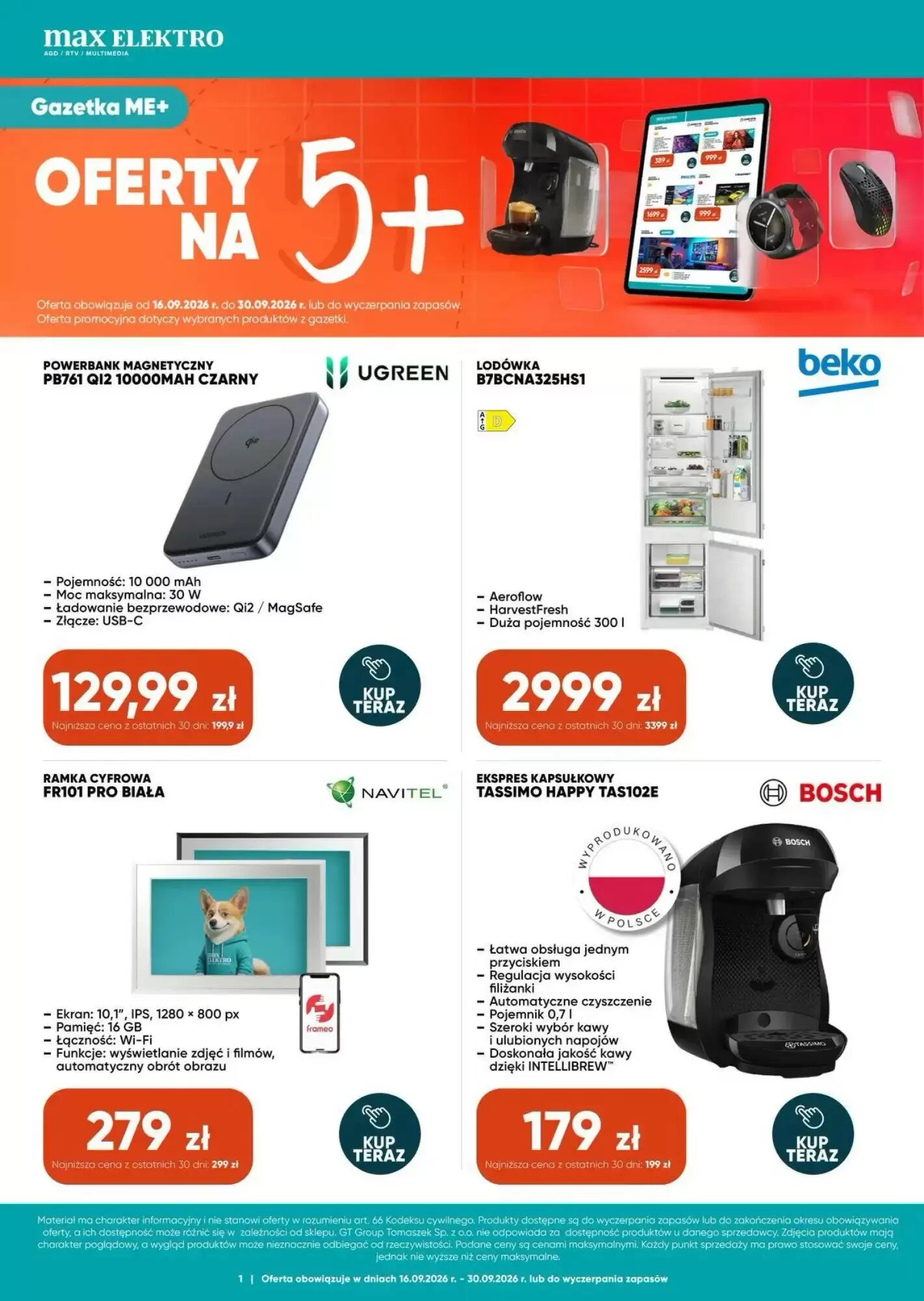 Gazetka promocyjna Max Elektro  ważna od 18.09.2026 - Strona 1.