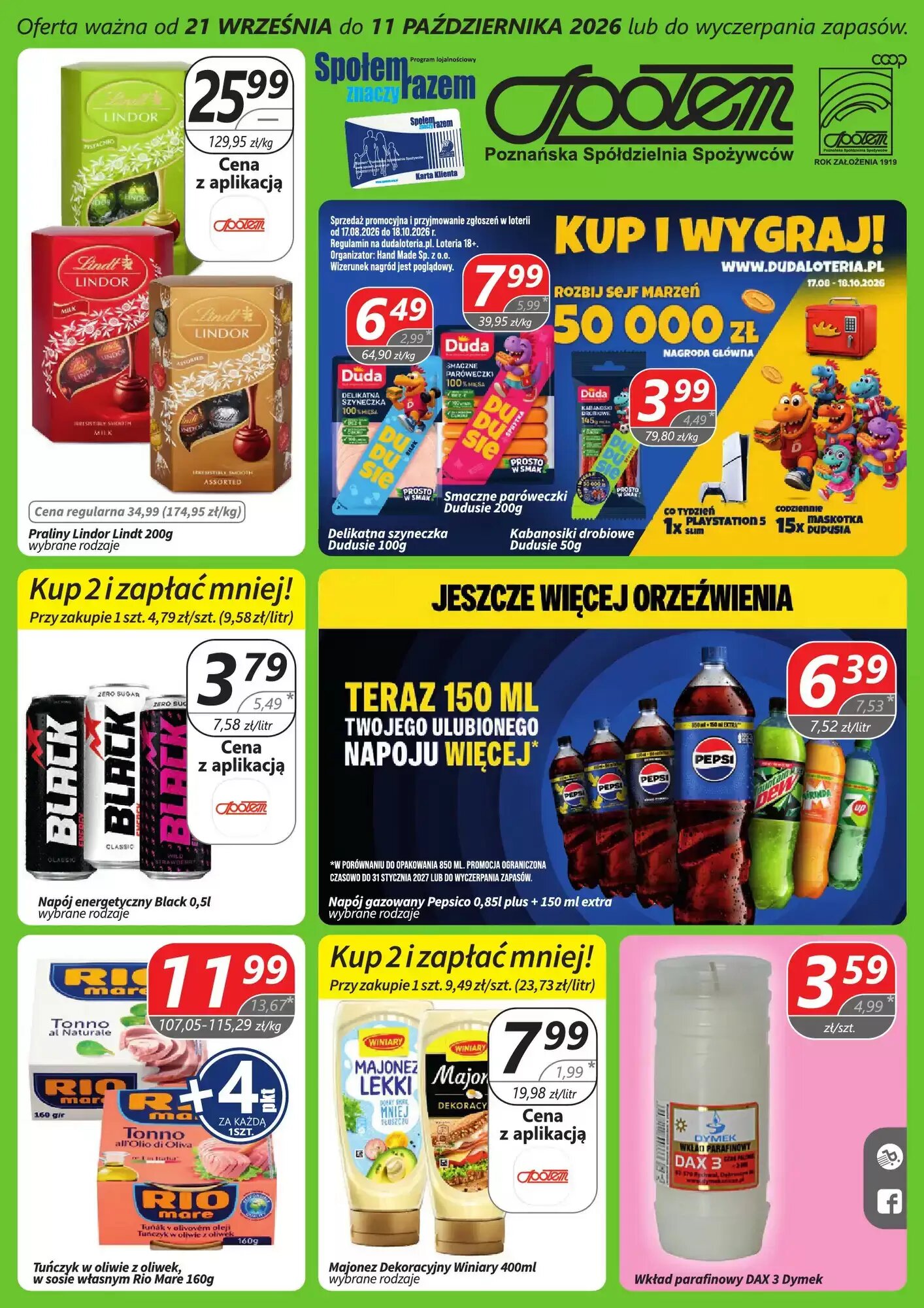 Gazetka promocyjna Społem  ważna od 21.09.2026 - Strona 1.