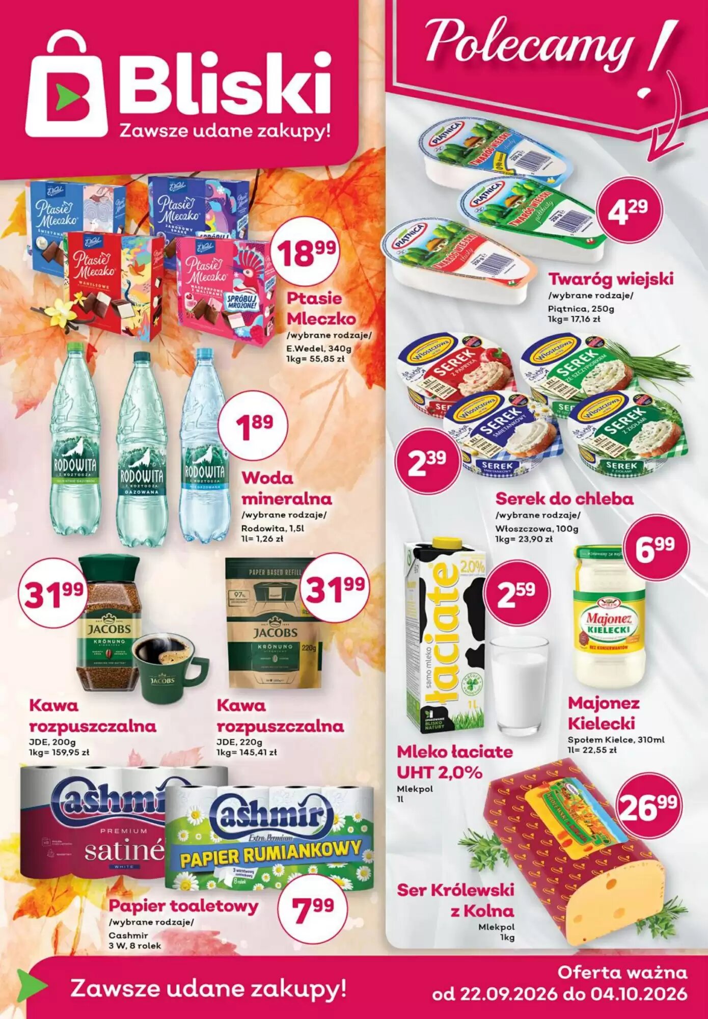 Gazetka promocyjna Bliski  ważna od 22.09.2026 - Strona 1.