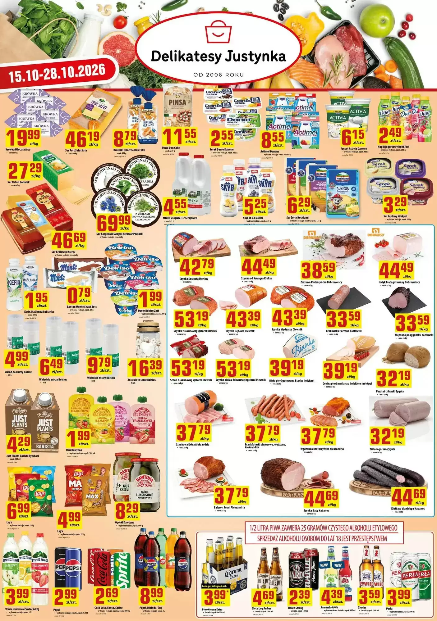 Gazetka promocyjna Delikatesy Justynka ważna od 15.10.2026 - Strona 1.
