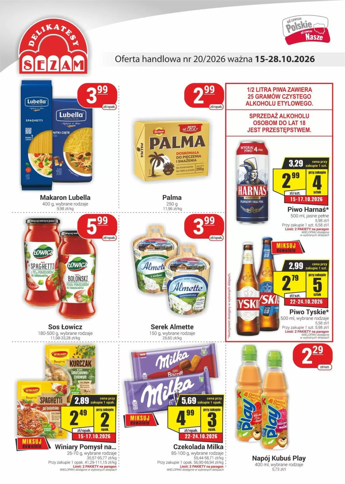 Gazetka promocyjna Delikatesy Sezam  ważna od 15.10.2026 - Strona 1.