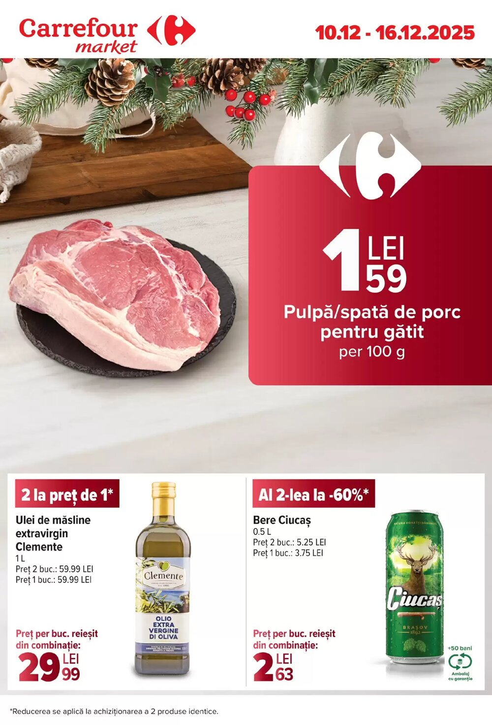 Catalogul cu oferte Carrefour Market valabil de la 10.12.2025 - Pagina 1.