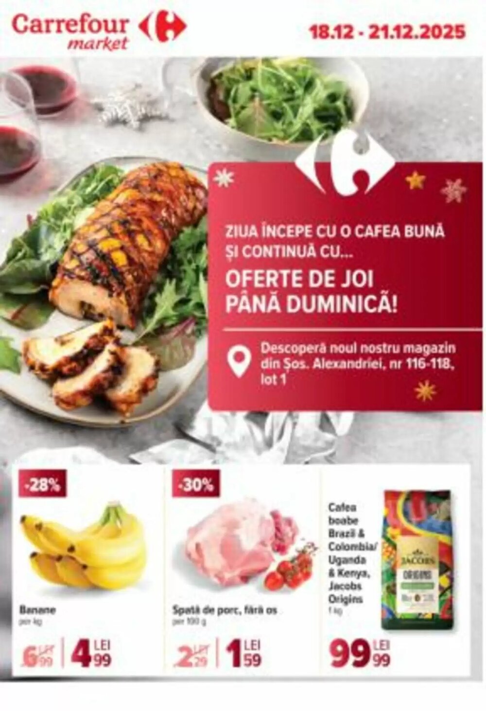 Catalogul cu oferte Carrefour Market valabil de la 18.12.2025 - Pagina 1.