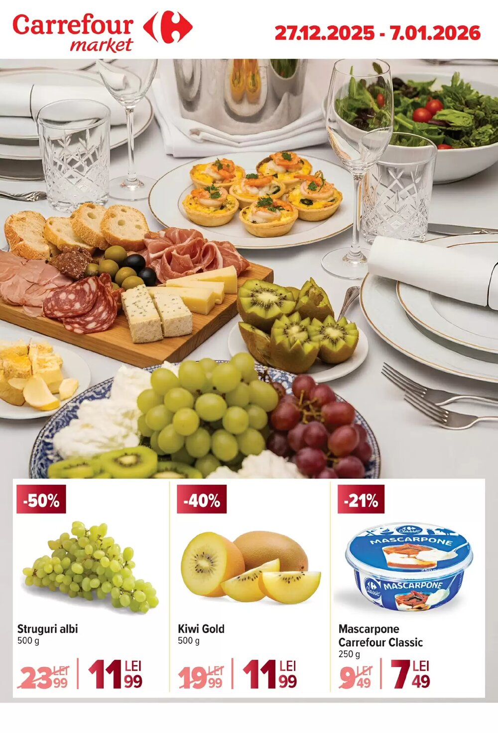 Catalogul cu oferte Carrefour Market valabil de la 27.12.2025 - Pagina 1.