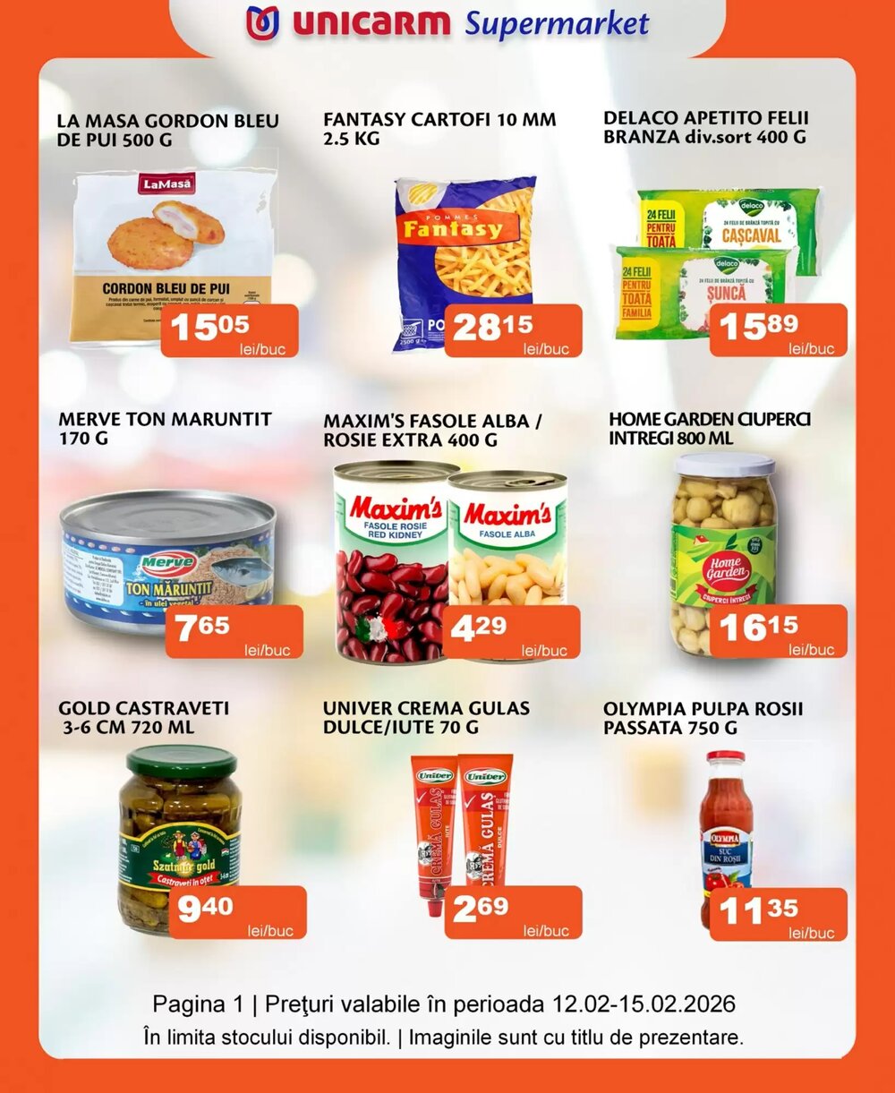 Catalogul cu oferte Unicarm valabil de la 12.02.2026 - Pagina 1.