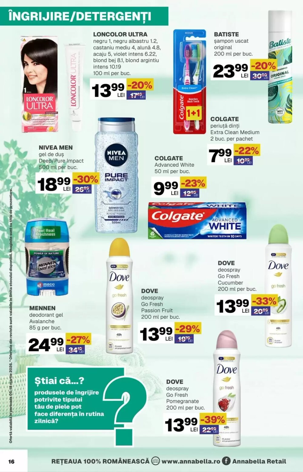 Catalogul cu oferte Annabella valabil de la 05.03.2026 - Pagina 16.