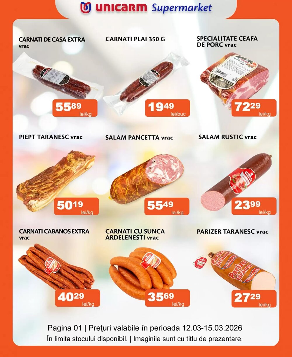 Catalogul cu oferte Unicarm valabil de la 12.03.2026 - Pagina 1.