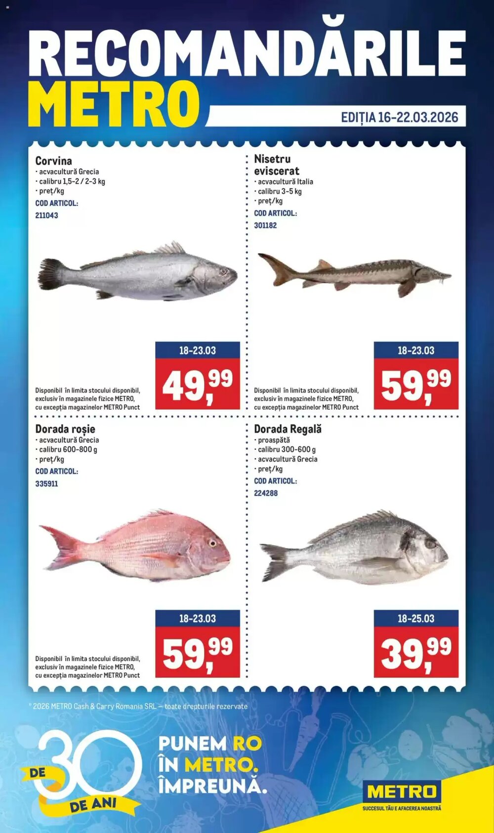 Catalogul cu oferte Metro valabil de la 16.03.2026 - Pagina 1.