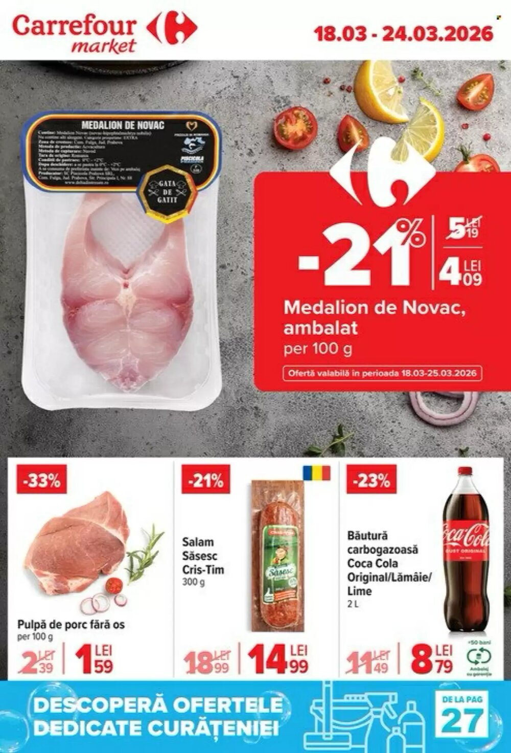 Catalogul cu oferte Carrefour Market valabil de la 18.03.2026 - Pagina 1.