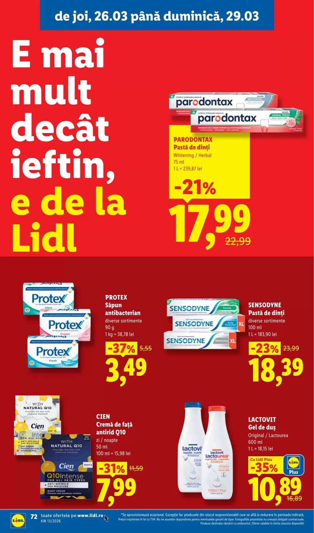 Catalogul cu oferte Lidl valabil de la 23.03.2026 - Pagina 72.
