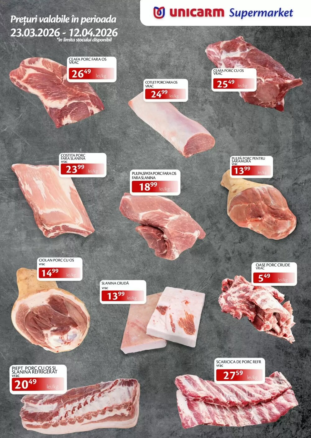 Catalogul cu oferte Unicarm valabil de la 23.03.2026 - Pagina 1.