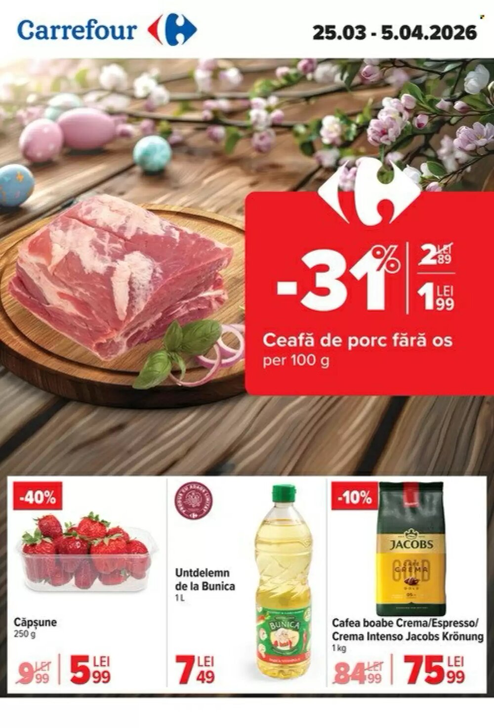 Catalogul cu oferte Carrefour valabil de la 25.03.2026 - Pagina 1.