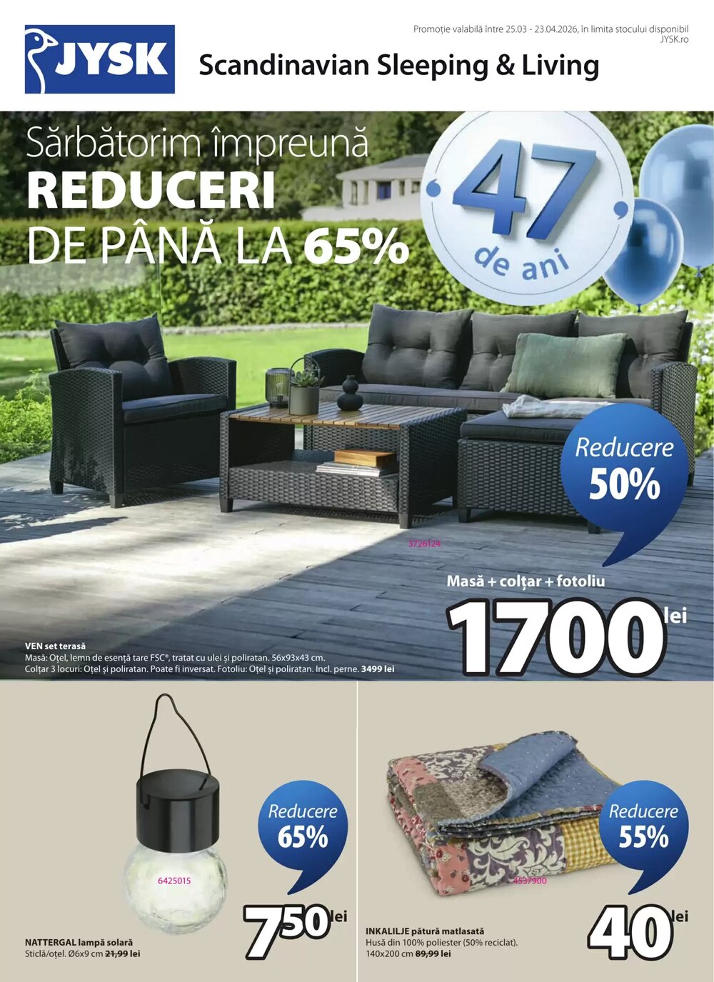 Catalogul cu oferte JYSK valabil de la 25.03.2026 - Pagina 1.