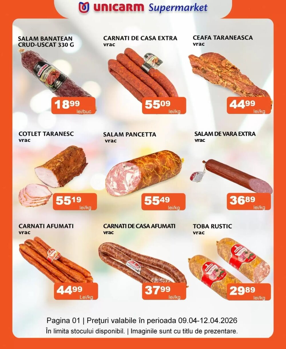 Catalogul cu oferte Unicarm valabil de la 09.04.2026 - Pagina 1.