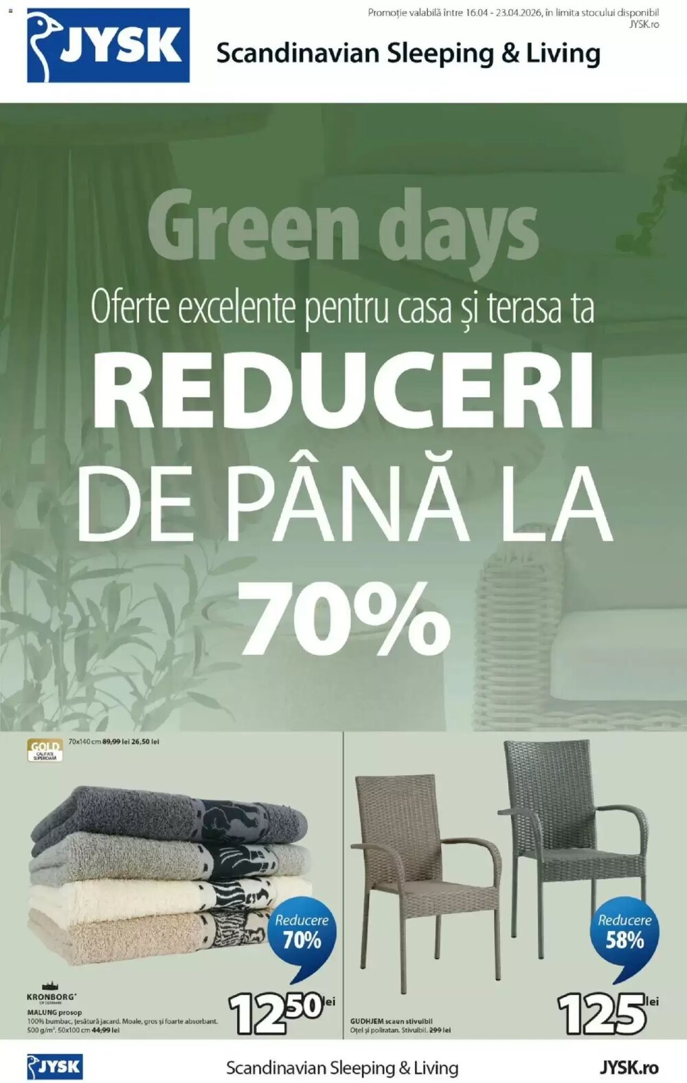 Catalogul cu oferte JYSK valabil de la 15.04.2026 - Pagina 1.