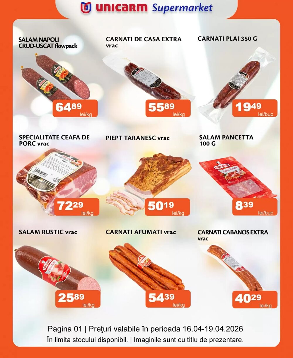 Catalogul cu oferte Unicarm valabil de la 16.04.2026 - Pagina 1.