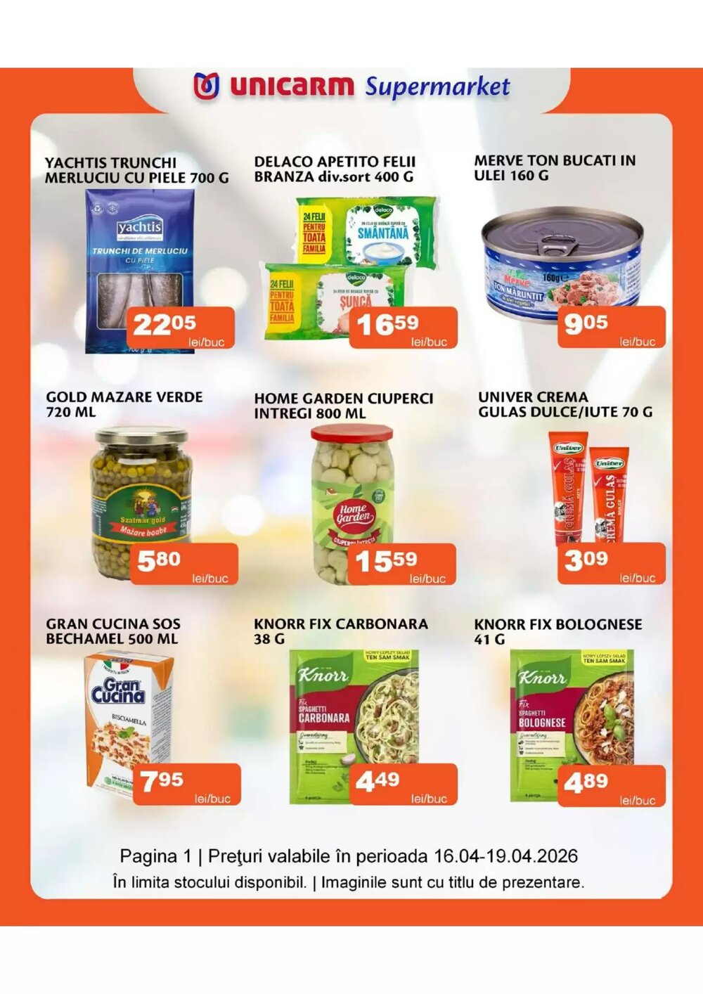 Catalogul cu oferte Unicarm valabil de la 16.04.2026 - Pagina 1.
