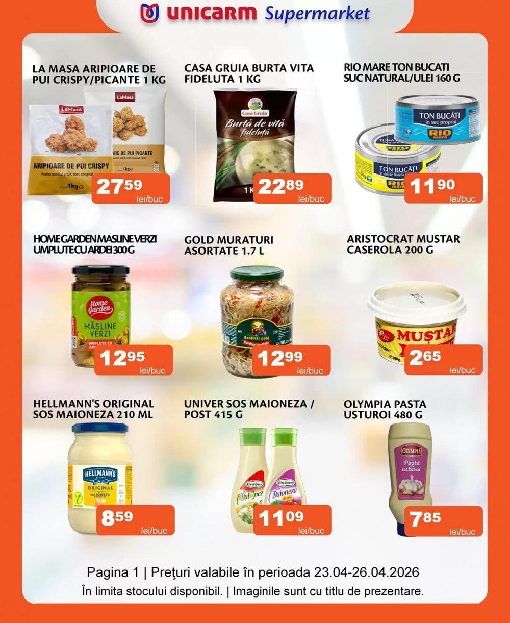 Catalogul cu oferte Unicarm valabil de la 23.04.2026 - Pagina 1.