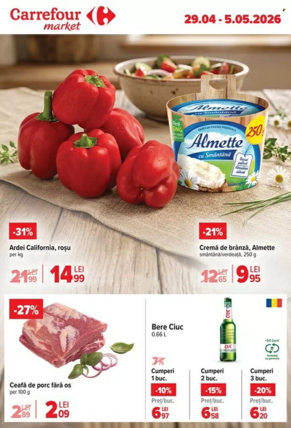 Catalogul cu oferte Carrefour Market valabil de la 29.04.2026 - Pagina 1.