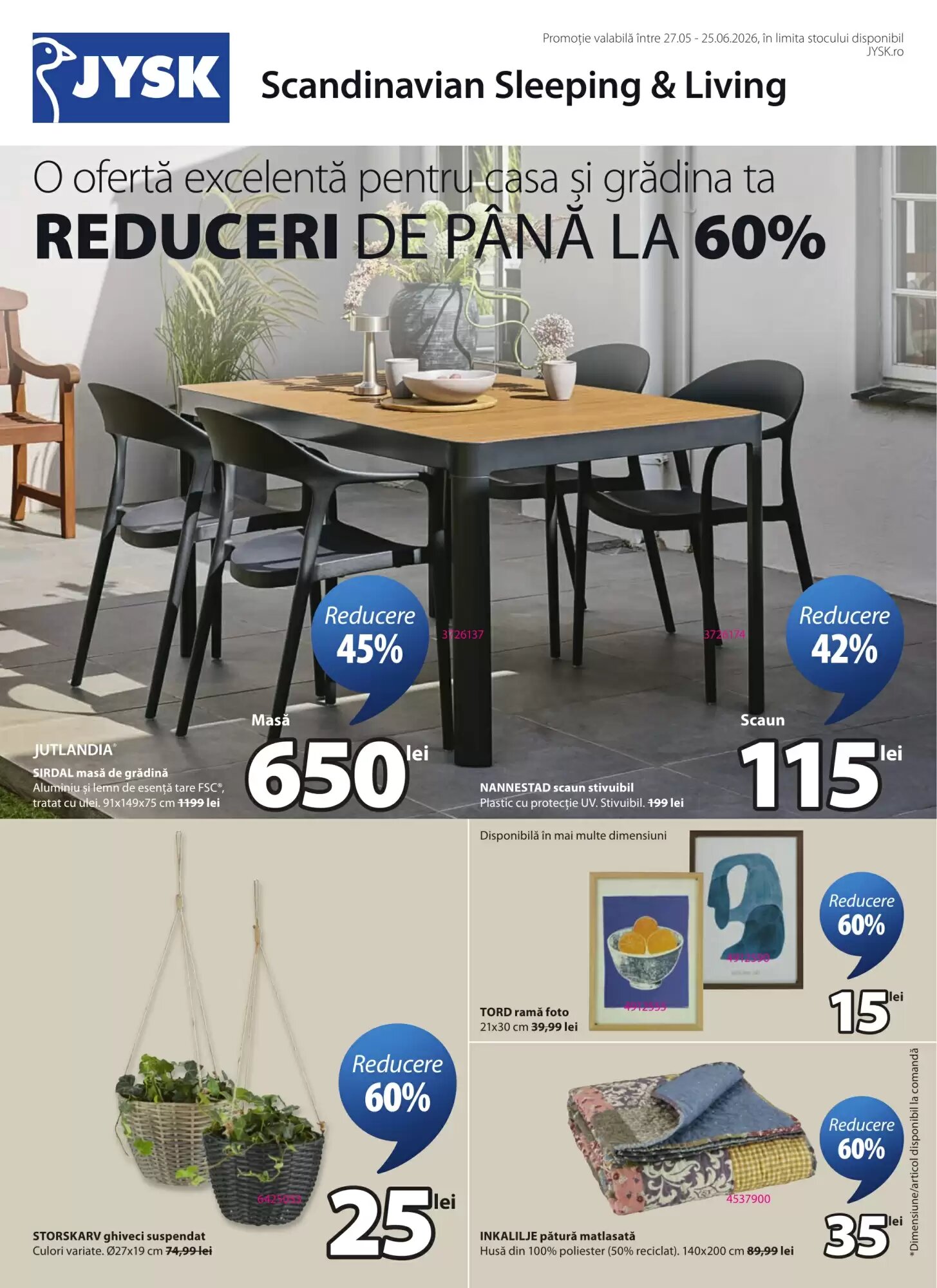 Catalogul cu oferte JYSK valabil de la 27.05.2026 - Pagina 1.