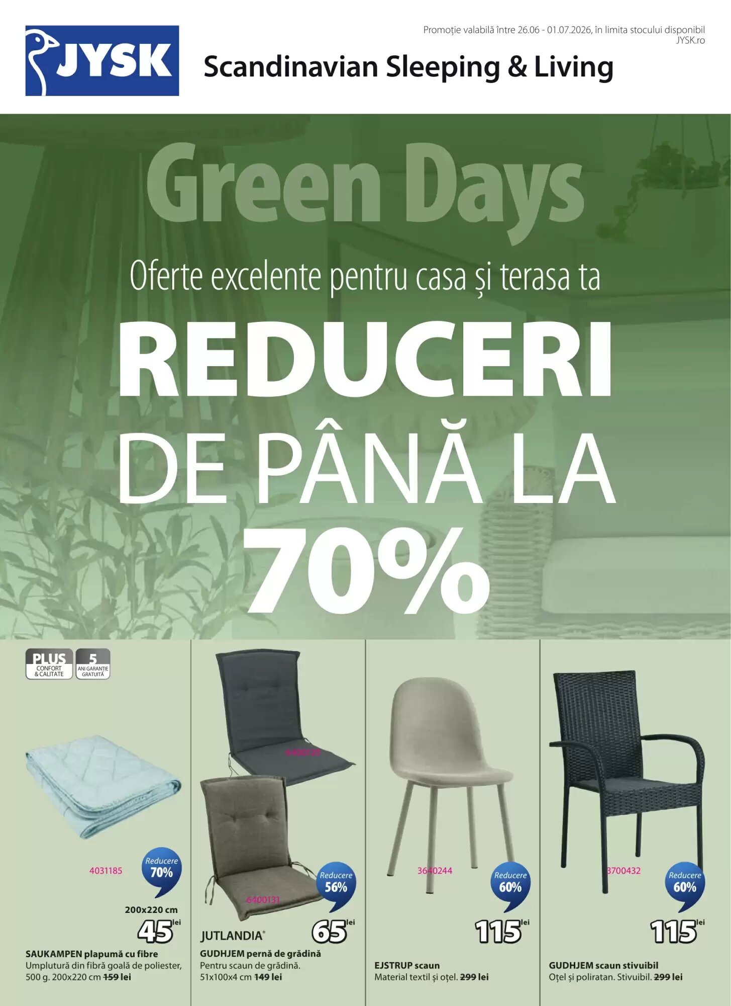 Catalogul cu oferte JYSK valabil de la 26.06.2026 - Pagina 1.
