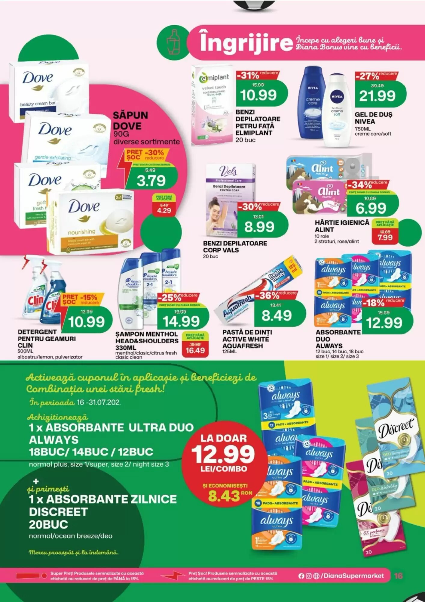 Catalogul cu oferte Diana Supermarket valabil de la 17.07.2026 - Pagina 15.