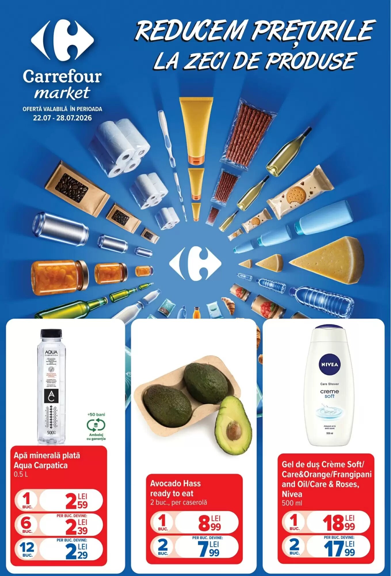 Catalogul cu oferte Carrefour Market valabil de la 22.07.2026 - Pagina 1.