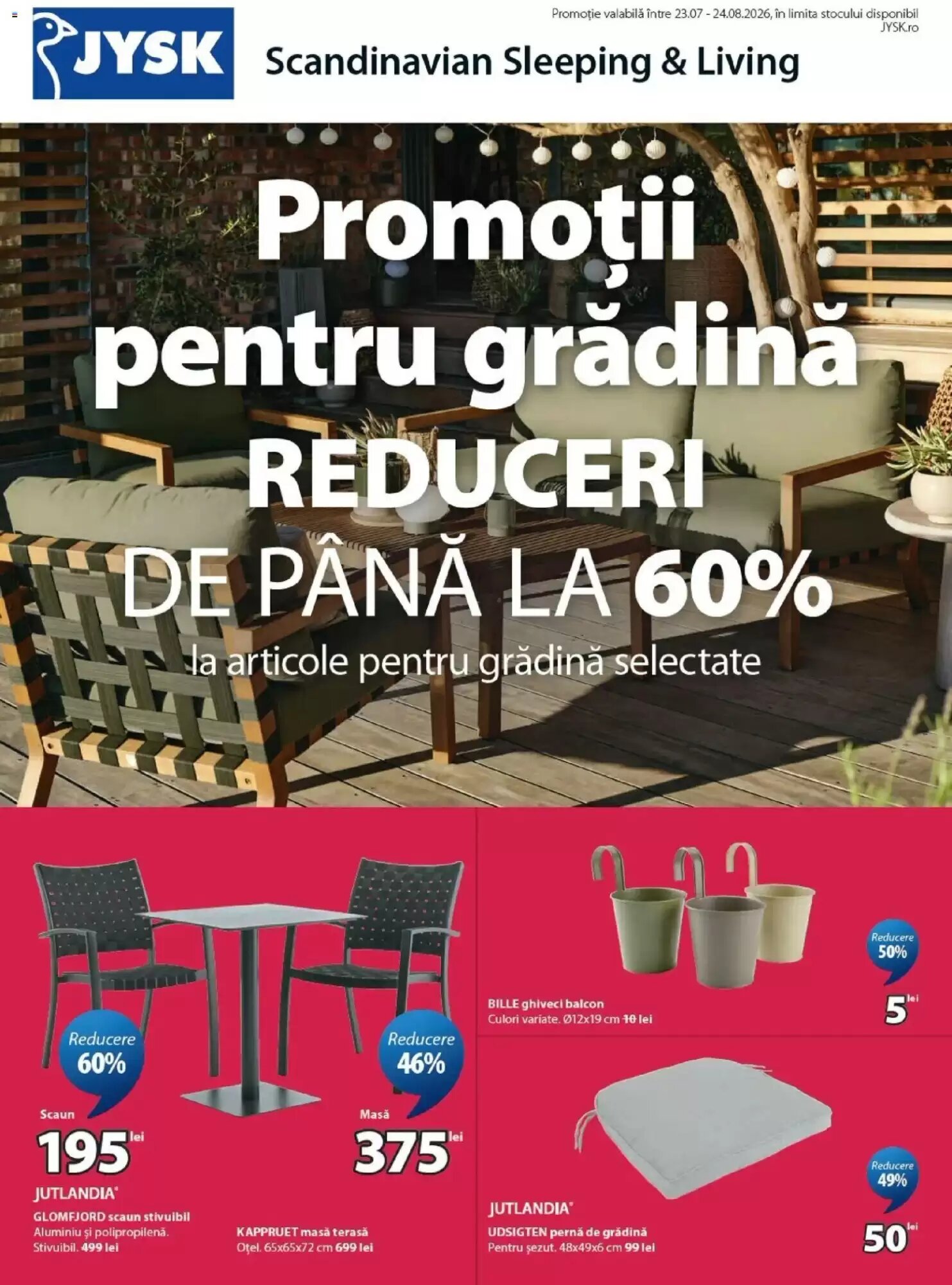 Catalogul cu oferte JYSK valabil de la 23.07.2026 - Pagina 1.